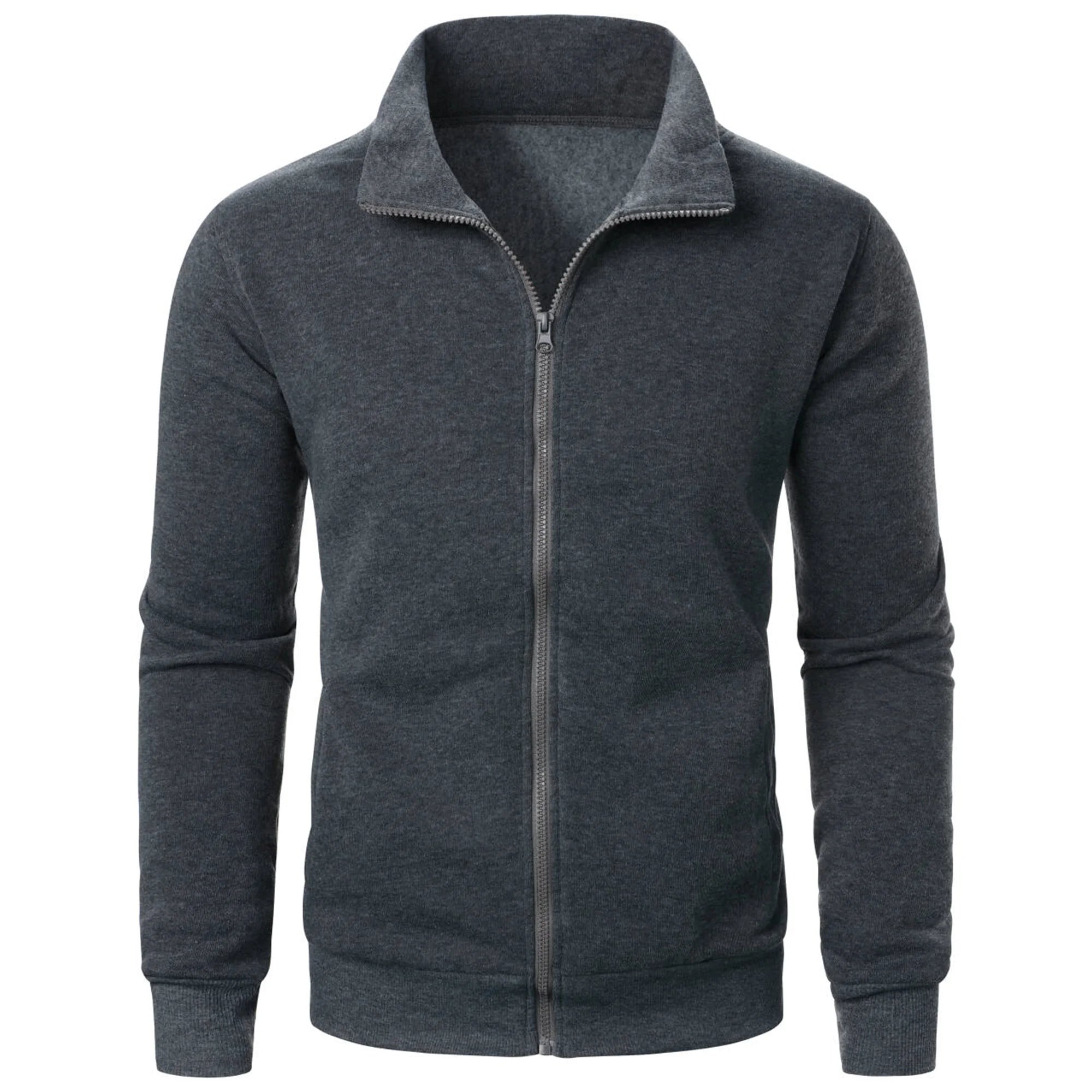 Men's Casual Sports Zipper Stand Collar Hoodie