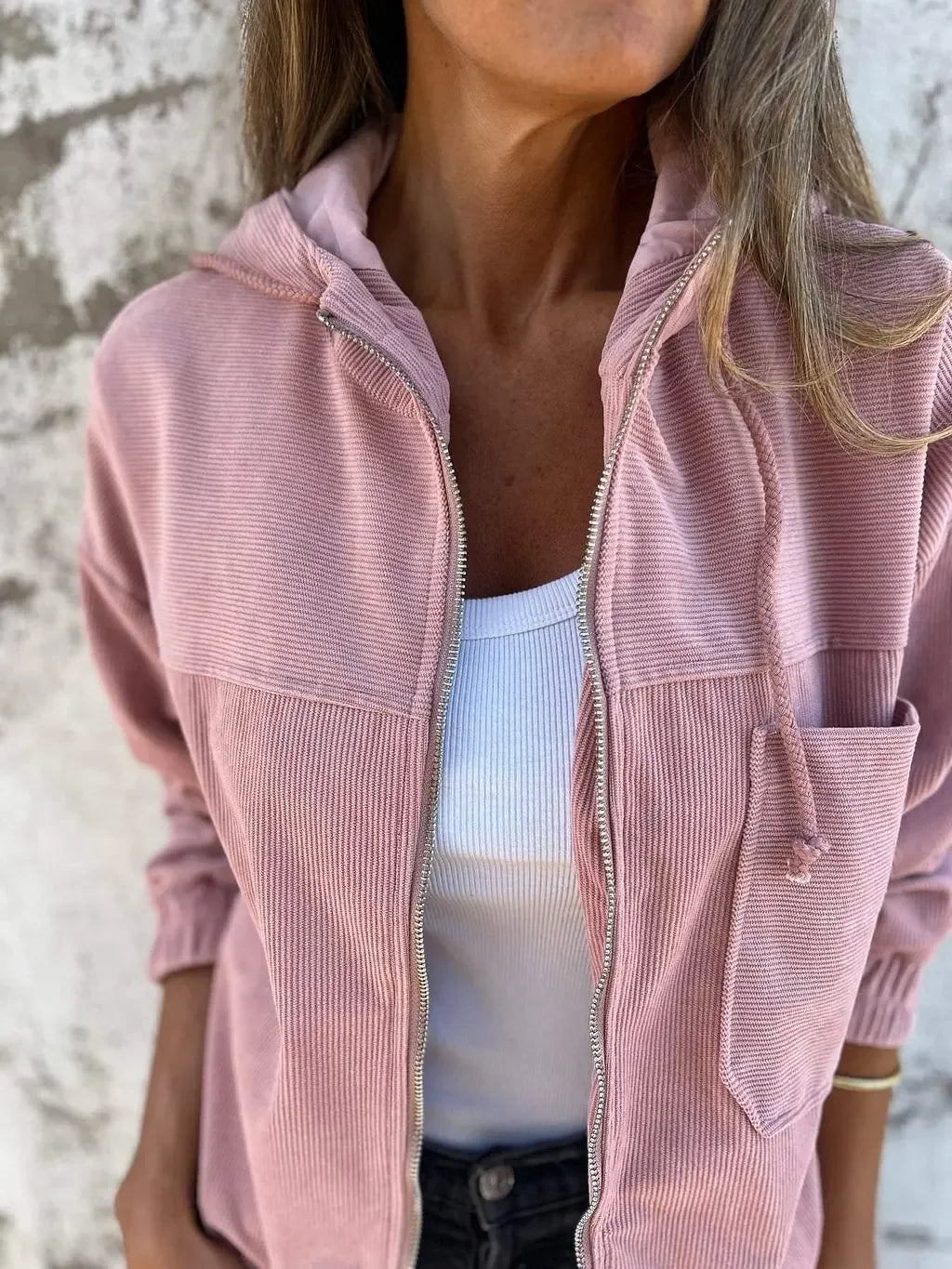Luna™ | Corduroy Zip-Up Hoodie Jacket