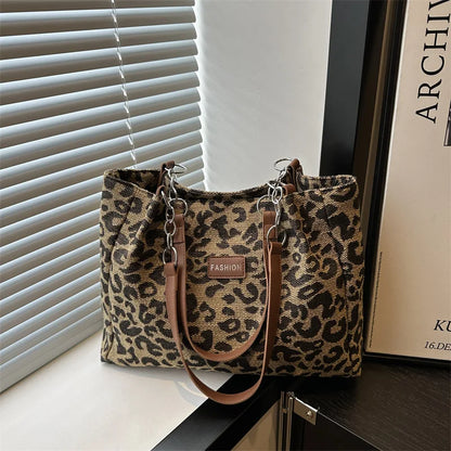 Sac Léopard - Vintage Leopard Print Tote Bag