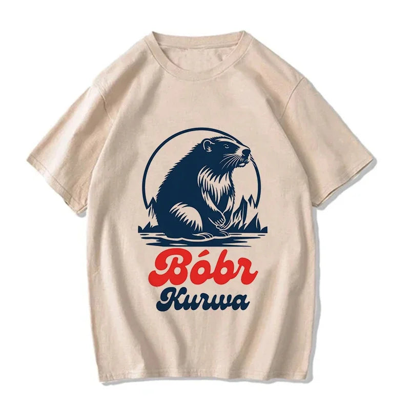 90s Cartoon Grunge Bobr Kurwa Funny T-Shirt