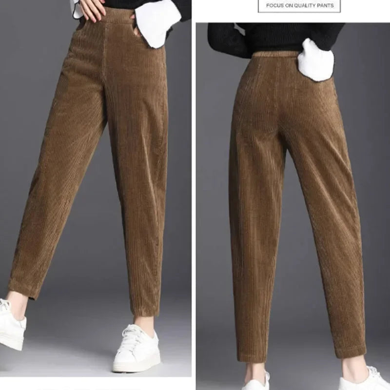 Women Corduroy Warm Pants