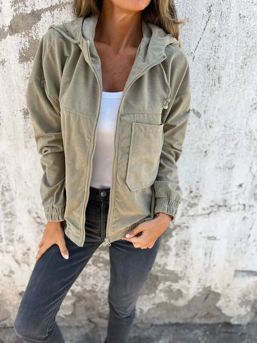 Luna™ | Corduroy Zip-Up Hoodie Jacket