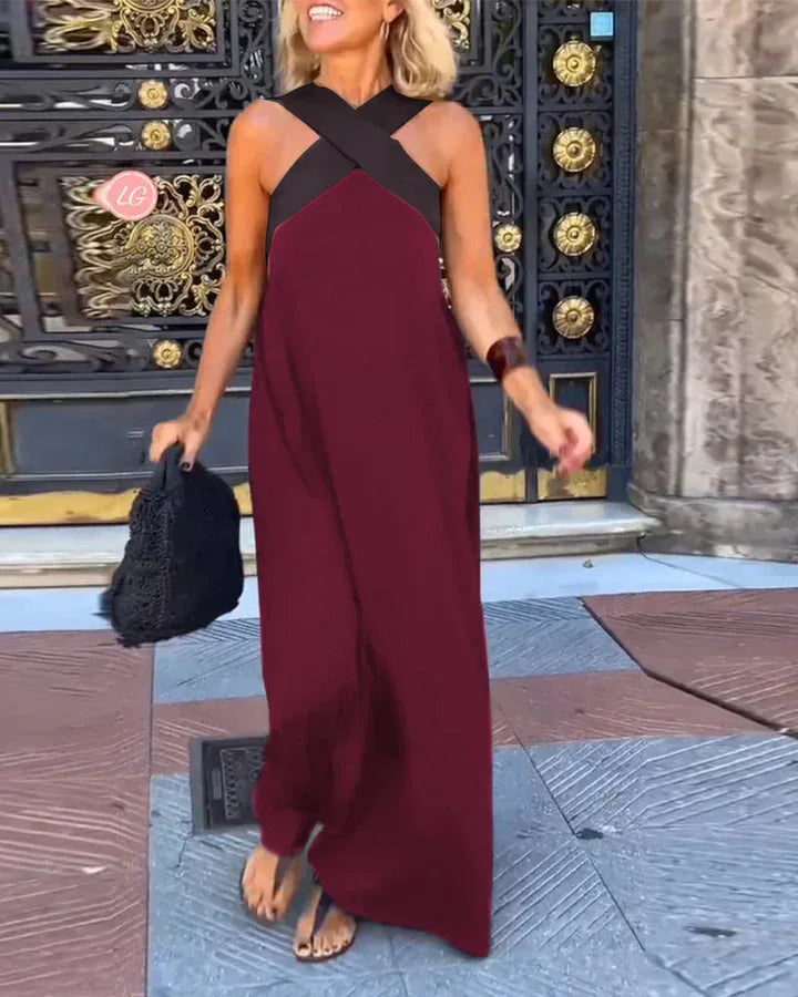 Mira™ Cross-Halter Beach Maxi Dress