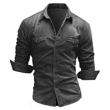 Shirts Men Tops Shirt Solid Turn Down Collar Full Sleeve Single Breasted Simple Slim Fit Button Casual Splice Regular Top