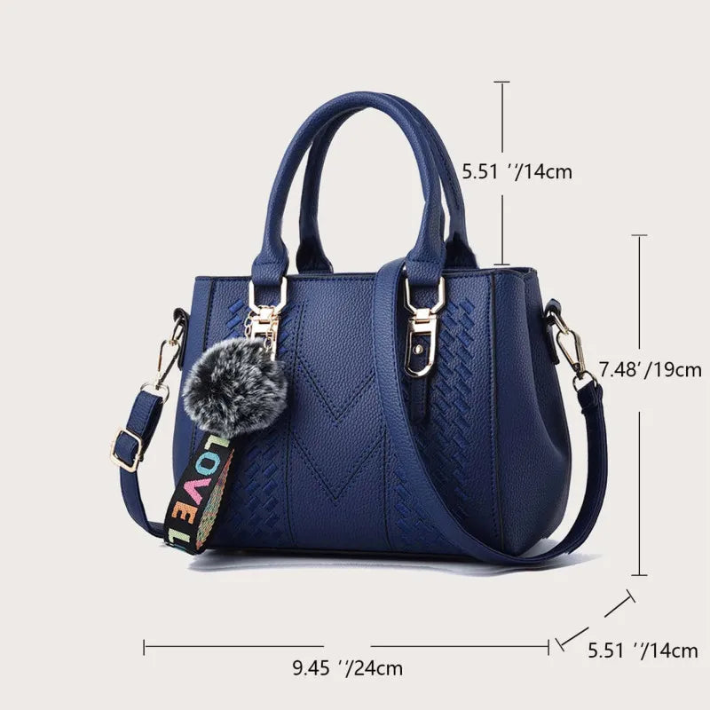 Elegant Embroidered PU Leather Messenger Bag