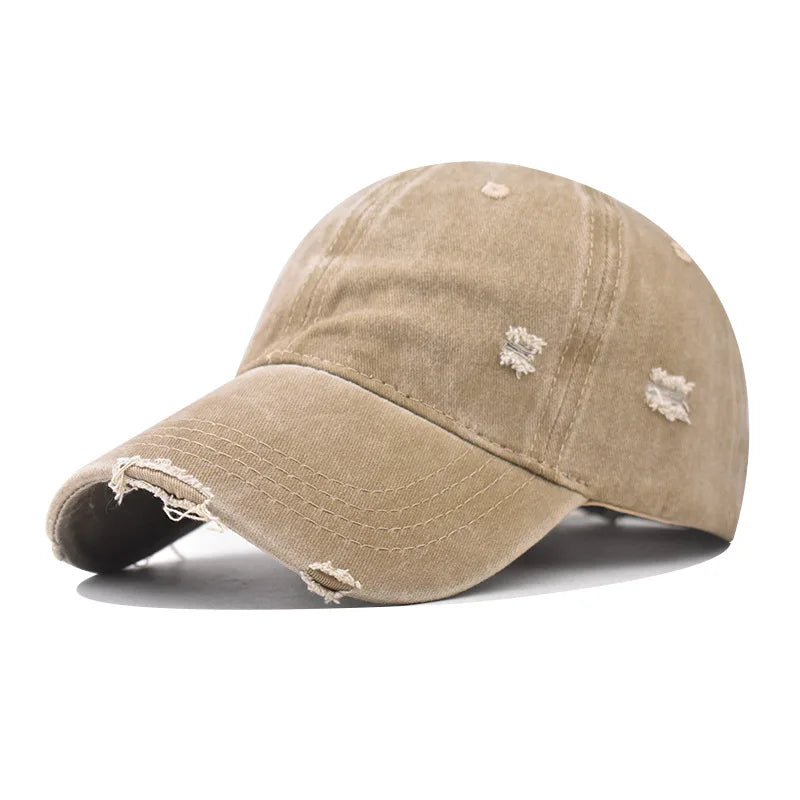 Distressed Baseball Cap – Vintage Washed Dad Hat for Men & Women