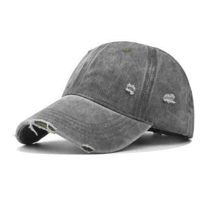 Distressed Baseball Cap – Vintage Washed Dad Hat for Men & Women