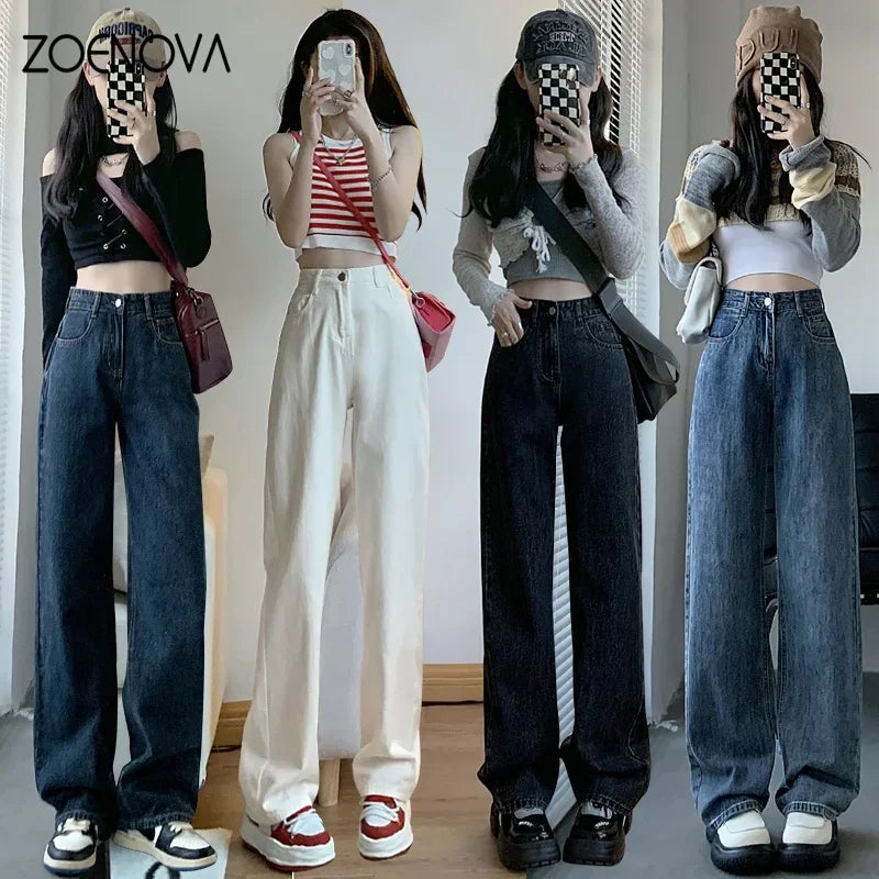 High Waisted Y2K Women’s Straight Leg Denim Pants