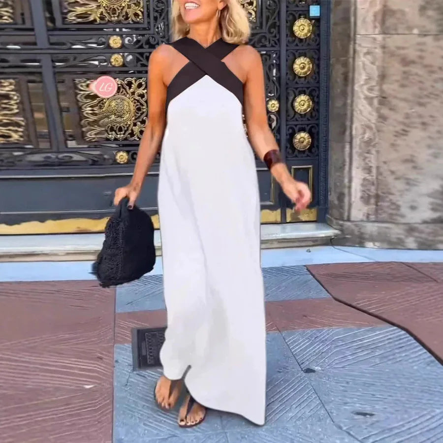 Mira™ Cross-Halter Beach Maxi Dress