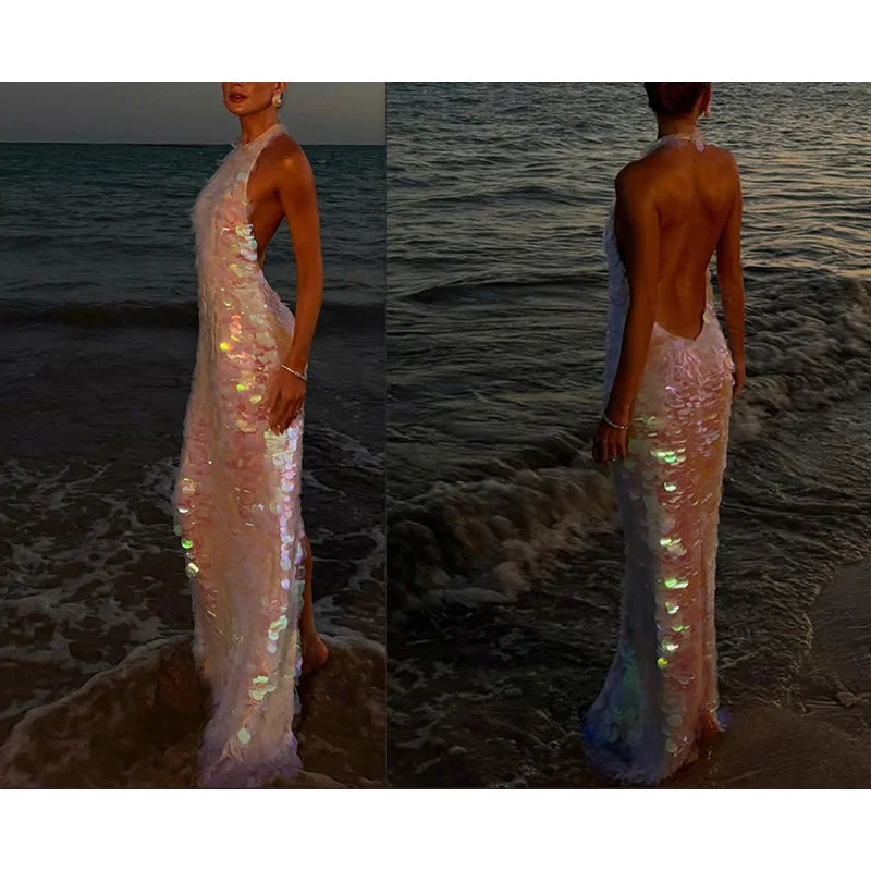 Iris: Shimmer Maxi Dress