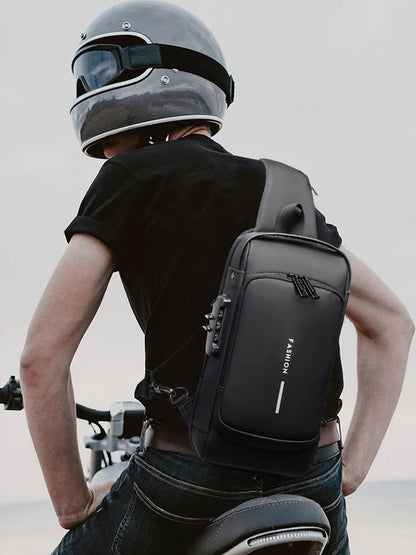 Men's Anti-Theft Chest Bag — USB Charging Crossbody Sling Pack