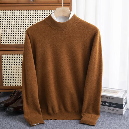 Wool Pullover Warm Half-High Collar Knit Sweater