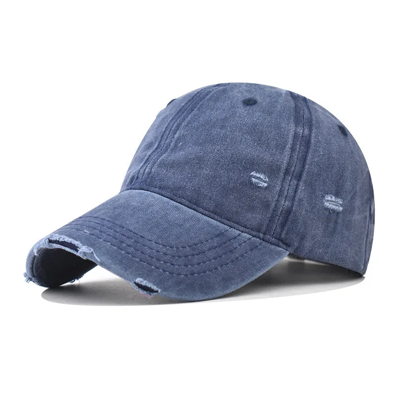 Distressed Baseball Cap – Vintage Washed Dad Hat for Men & Women