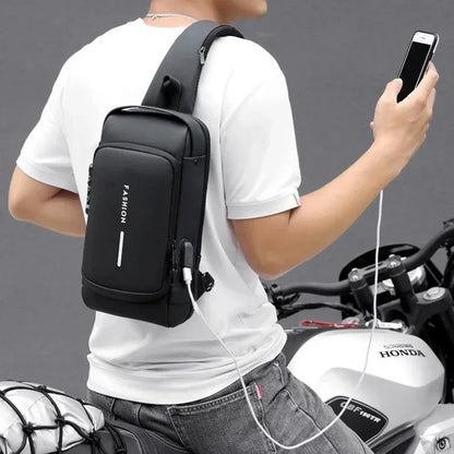 Men's Anti-Theft Chest Bag — USB Charging Crossbody Sling Pack