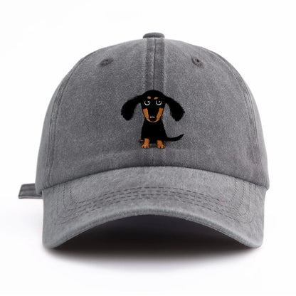 Dachshund Print Washed Baseball Cap – Retro Dad Hat