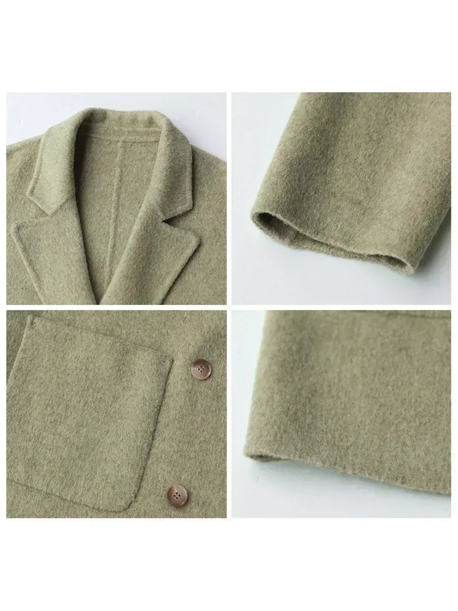 Woolen Double-Breasted Coat