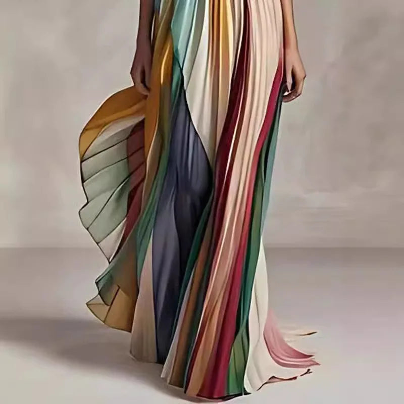 Festival Glow- Multicolor Maxi Dress for Festive Occasions