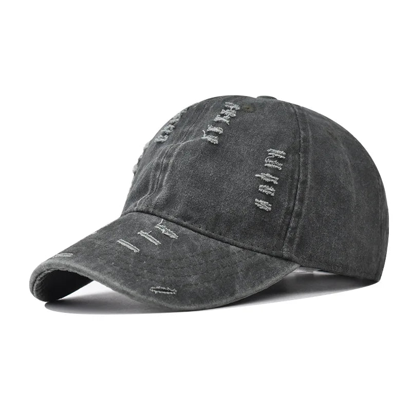 Distressed Baseball Cap – Vintage Washed Dad Hat for Men & Women