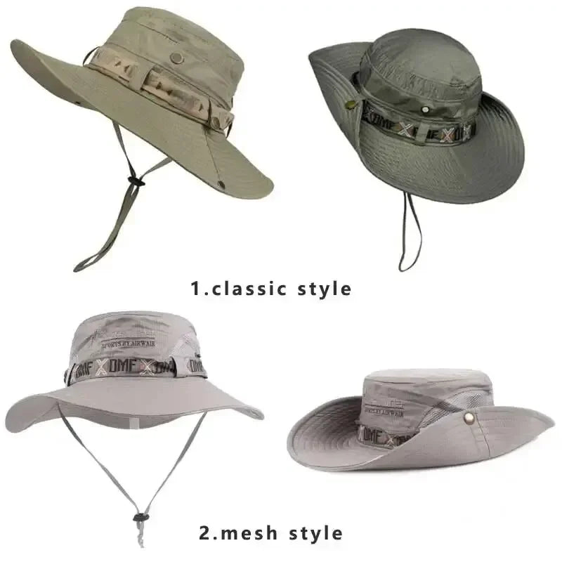 Men’s Summer Bucket Hat – UV Protection, Wide Brim, Mesh Design