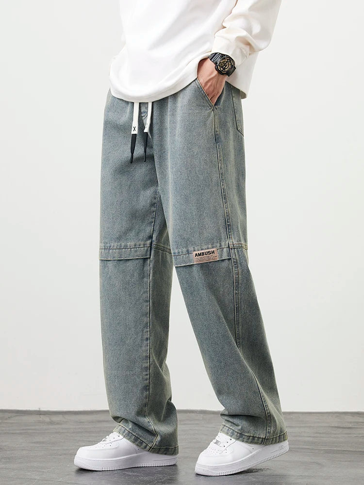 Retro Wide-Leg Denim Jeans