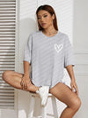 Simple Love Printed Oversized Casual Summer T-Shirt