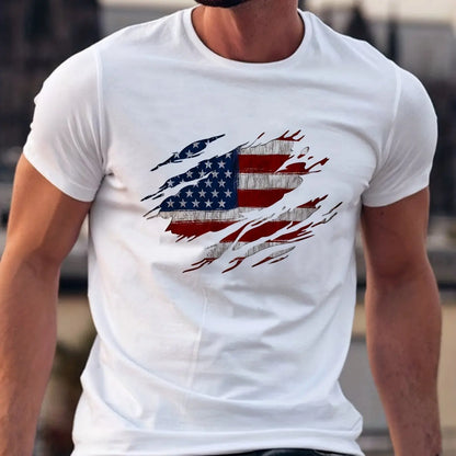 Men's Summer American Flag T-shirt