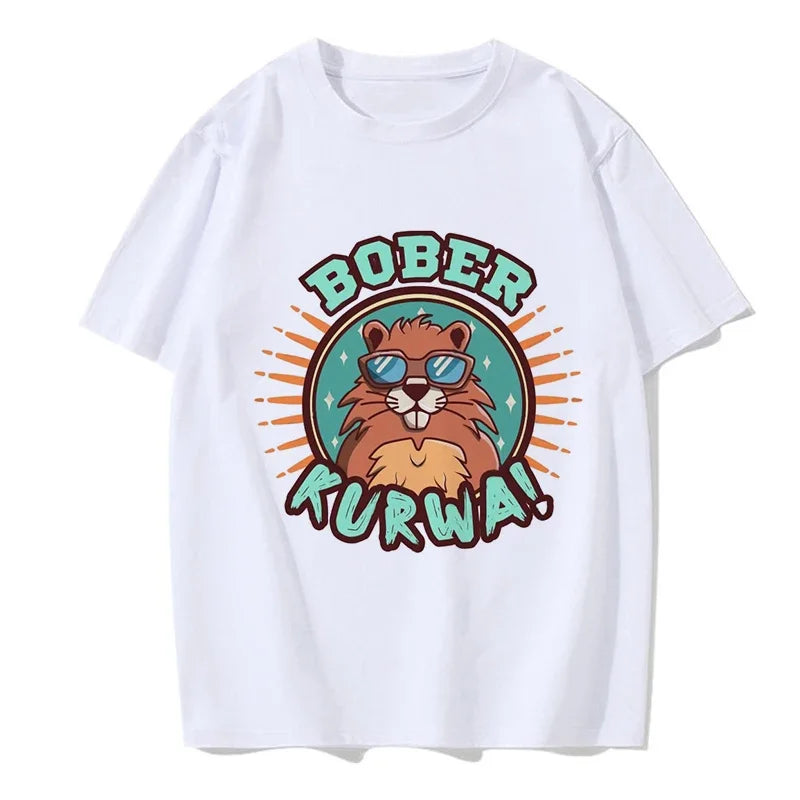 90s Cartoon Grunge Bobr Kurwa Funny T-Shirt