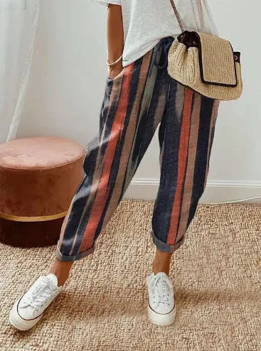 Women’s Casual Striped Ankle Pants