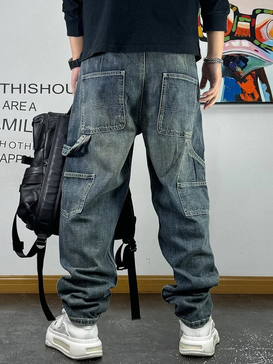 Ripped Patch Baggy Jeans