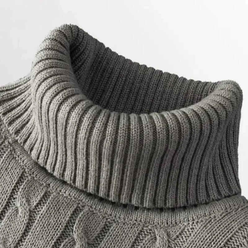 Men's High Neck Knitted Sweater