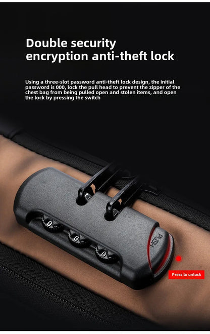 Men's Anti-Theft Chest Bag — USB Charging Crossbody Sling Pack