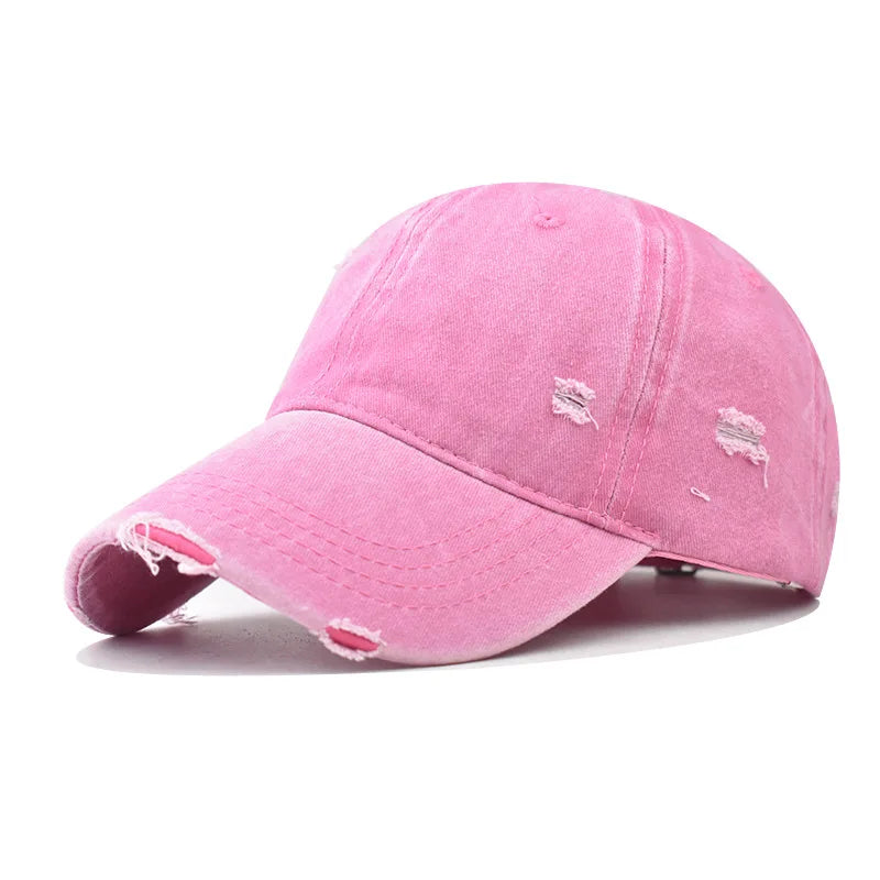 Distressed Baseball Cap – Vintage Washed Dad Hat for Men & Women
