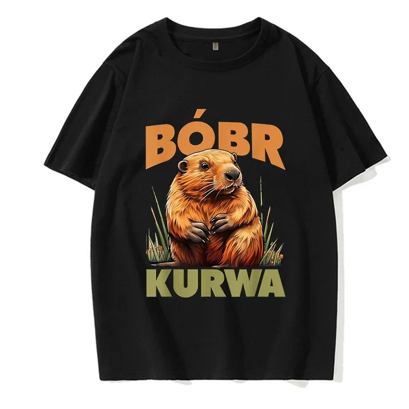 90s Cartoon Grunge Bobr Kurwa Funny T-Shirt