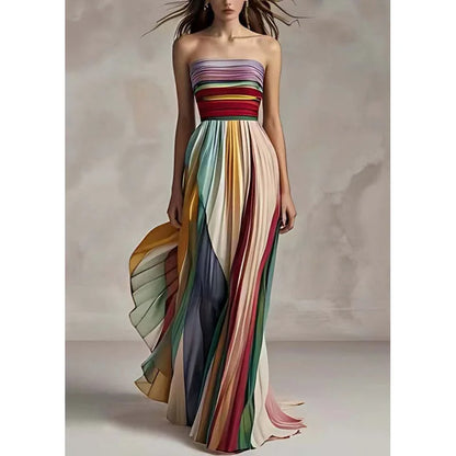 Festival Glow- Multicolor Maxi Dress for Festive Occasions