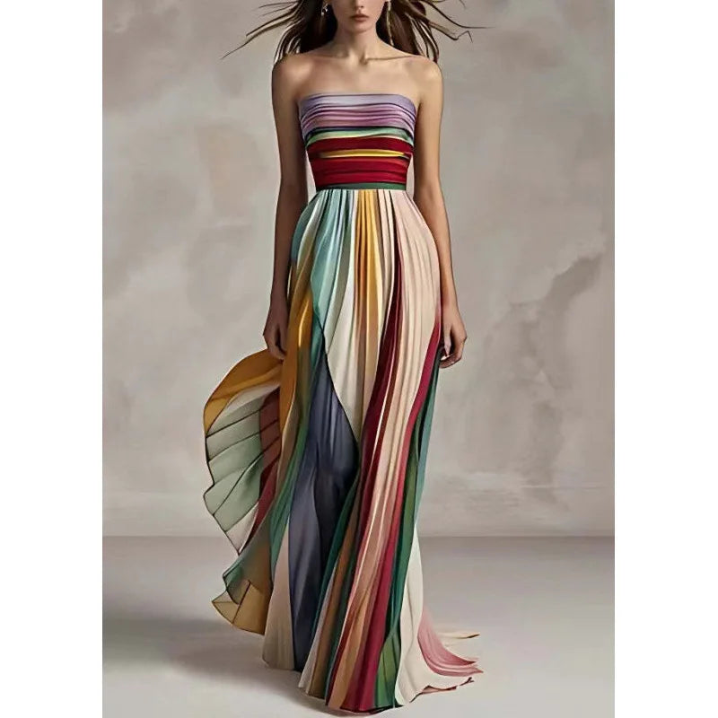 Festival Glow- Multicolor Maxi Dress for Festive Occasions