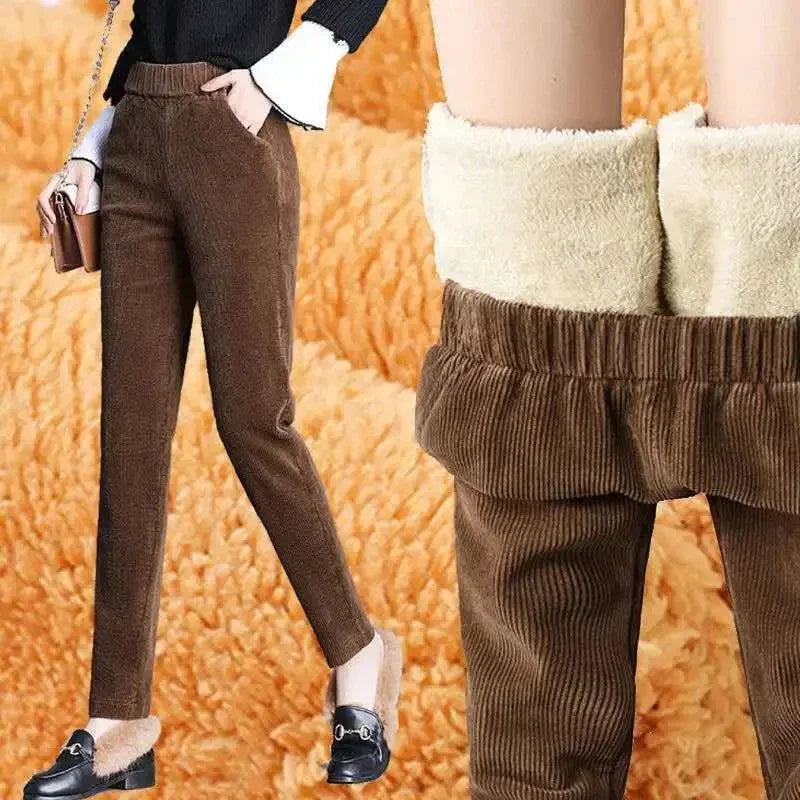 Women Corduroy Warm Pants