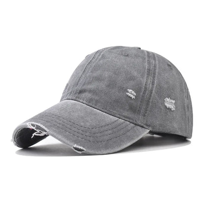 Distressed Baseball Cap – Vintage Washed Dad Hat for Men & Women