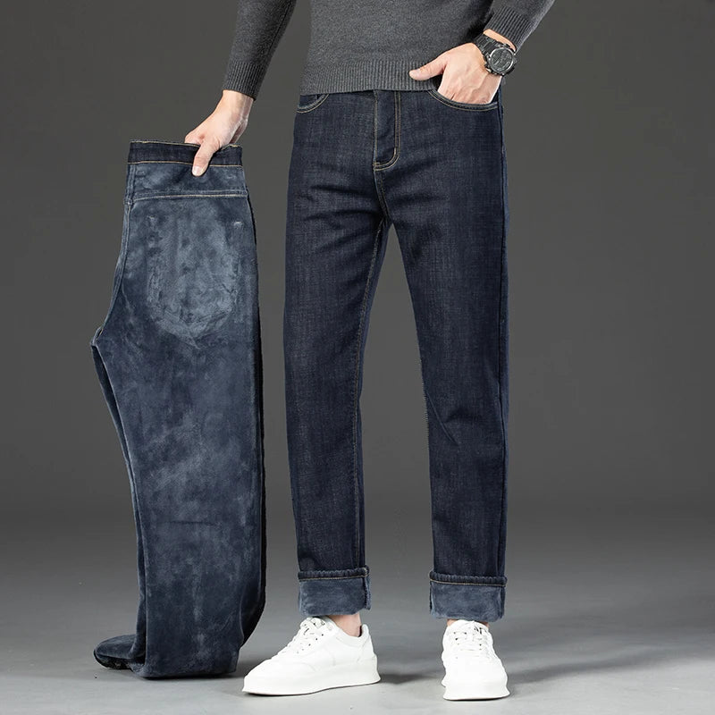 High Quality Men Fleece Jeans