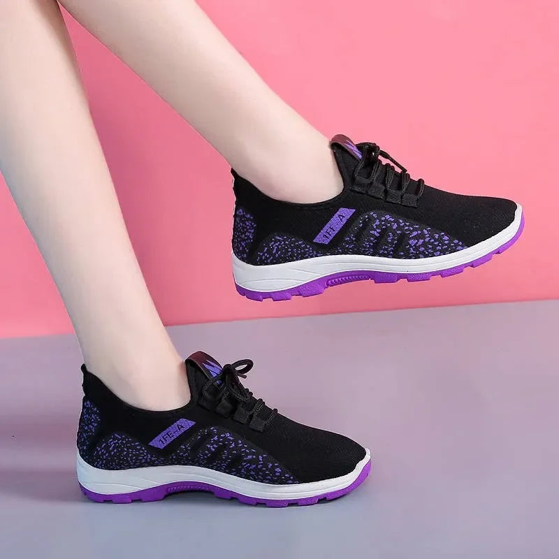 Vulcanized Platform Sneakers Breathable Mesh Sports Shoes