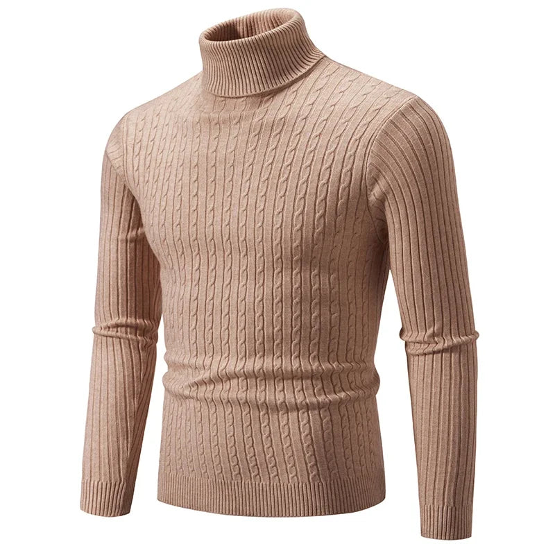 Men's High Neck Knitted Sweater