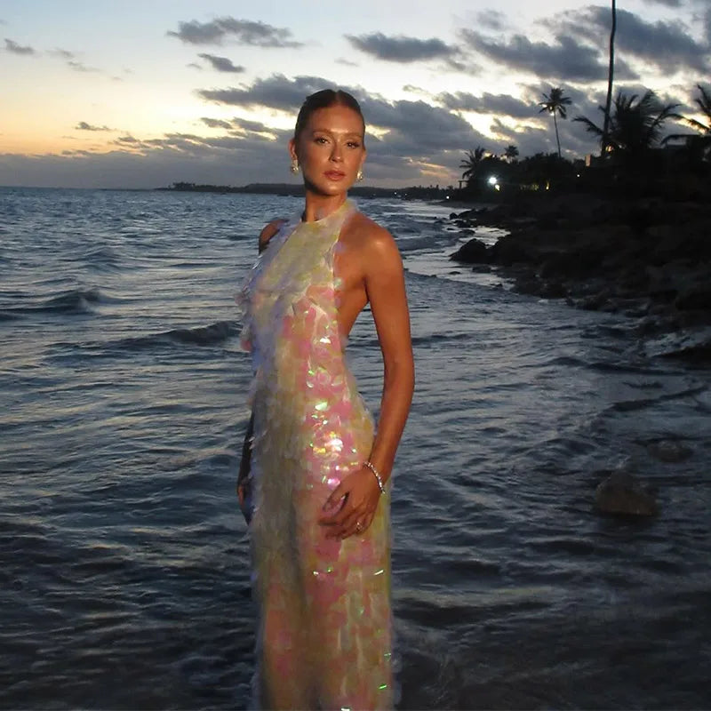 Iris: Shimmer Maxi Dress