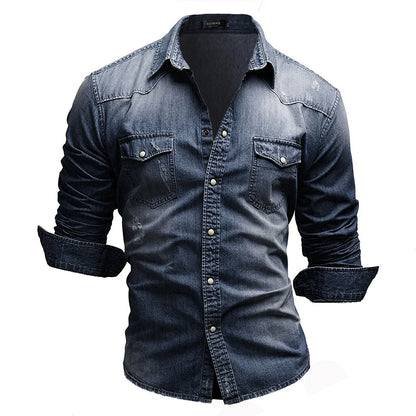 Shirts Men Tops Shirt Solid Turn Down Collar Full Sleeve Single Breasted Simple Slim Fit Button Casual Splice Regular Top