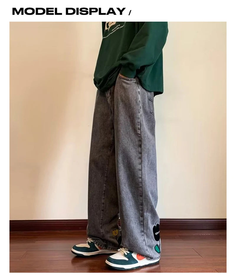 👖 BloomRush — Y2K Flower Printed Baggy Jeans