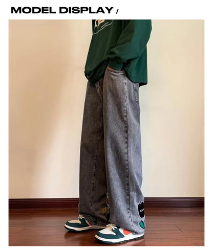 👖 BloomRush — Y2K Flower Printed Baggy Jeans