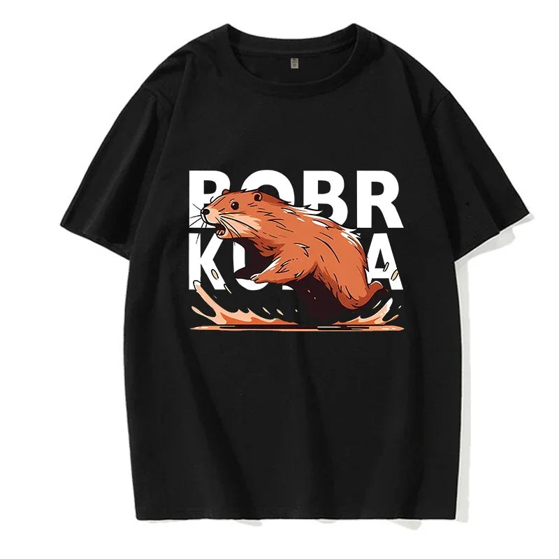 90s Cartoon Grunge Bobr Kurwa Funny T-Shirt