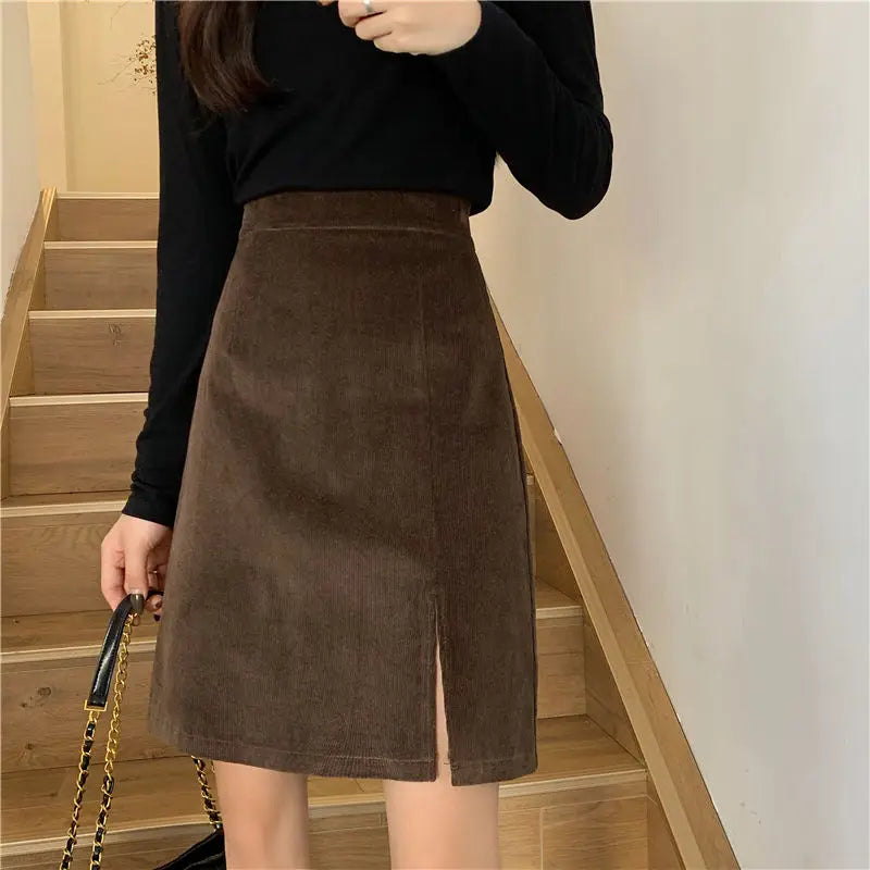 College Style Corduroy Skirt