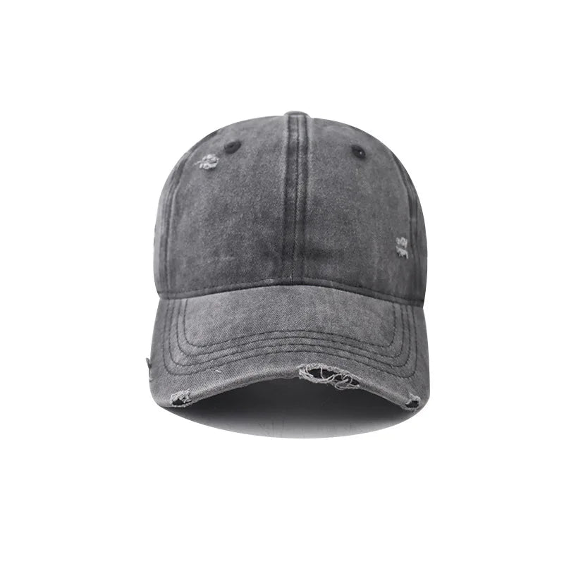 Distressed Baseball Cap – Vintage Washed Dad Hat for Men & Women