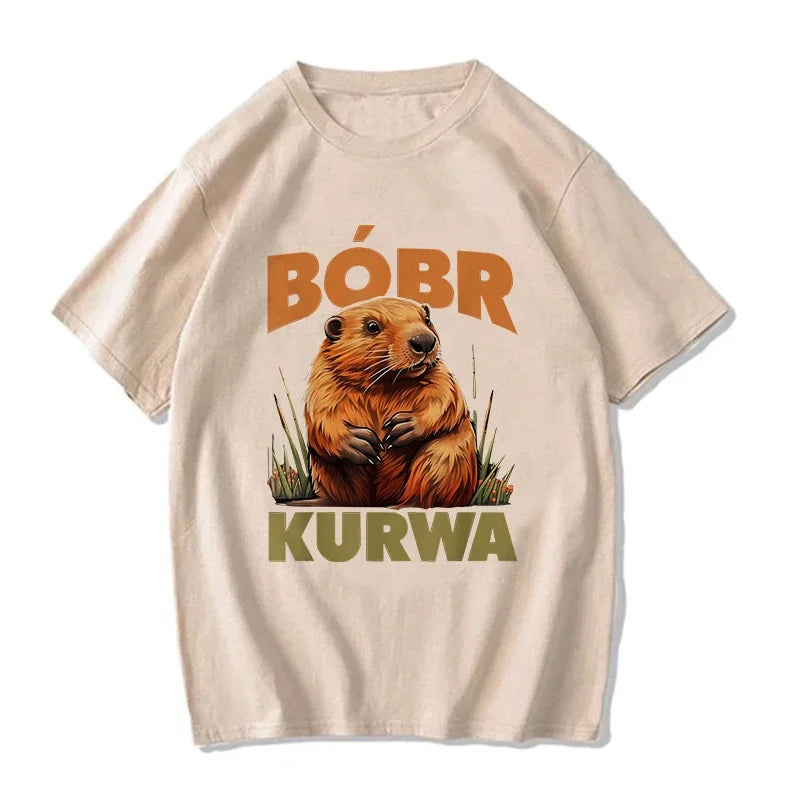 90s Cartoon Grunge Bobr Kurwa Funny T-Shirt