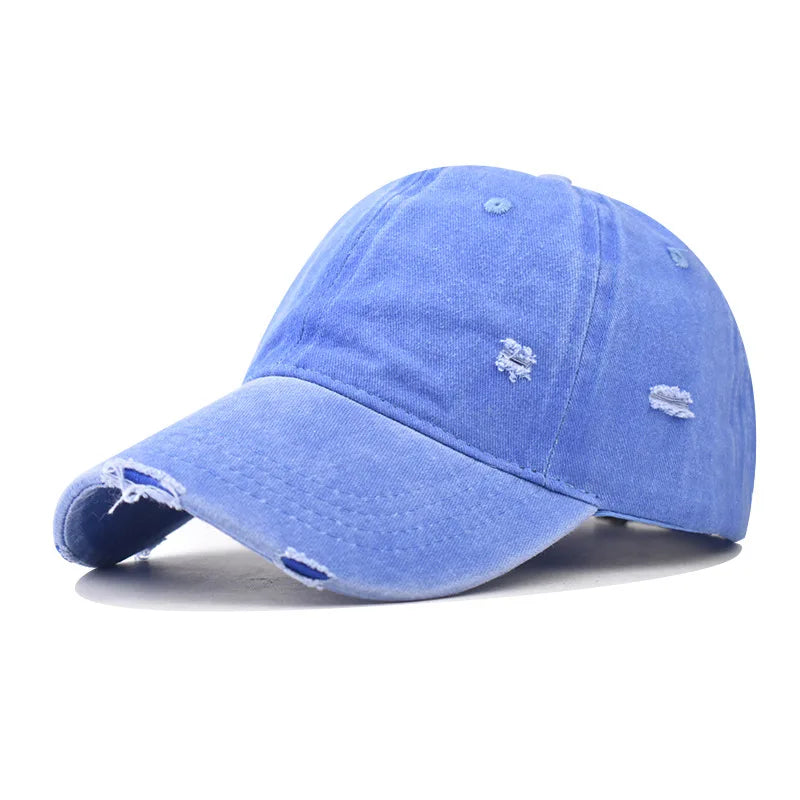 Distressed Baseball Cap – Vintage Washed Dad Hat for Men & Women