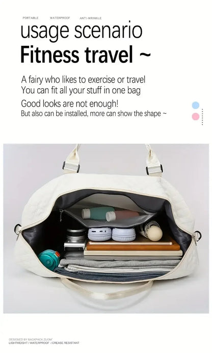 Large Capacity Travel Duffle Bag Sports Gym Yoga Tote Weekend Overnight Bag and Luggage Organiser